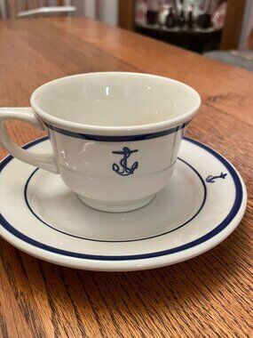 Vintage US Navy Anchor Cup and Saucer Set Homer Laughlin/Anchor Hocking